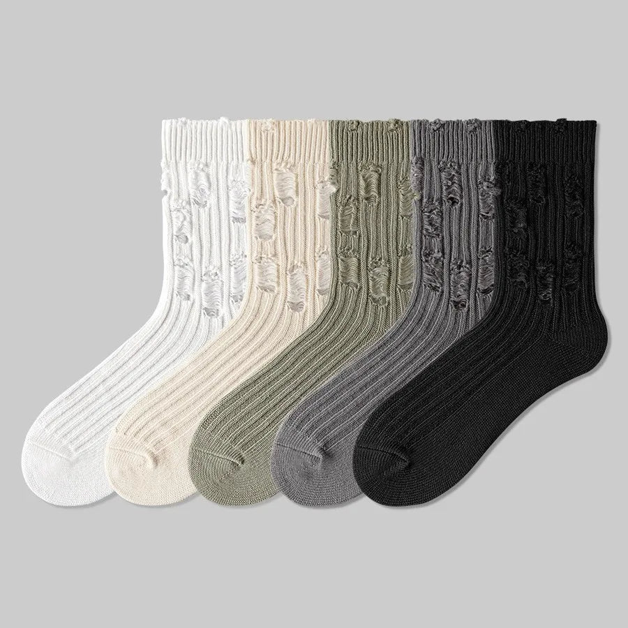 Oem Custom logo Distressed Sport Socks Solid Black White Blank Socks Distressing Sport Padded Terry Socks With Patch