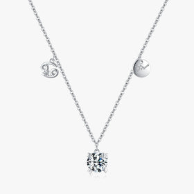 925 Sterling Silver Fashion Fine Jewelry Signs of Zodiac Cancer Symbol Brand Charms Pendant Link Chain Necklace