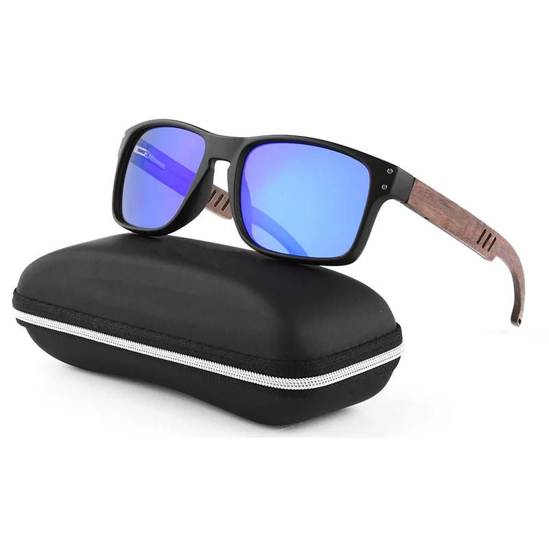 Environmental Timber Products Wholesale Square Custom Logo Unisex Wooden Bamboo Sunglasses 2025