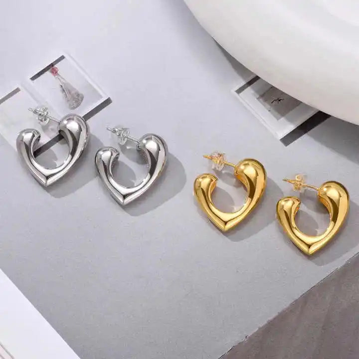 Wholesale Fashion Temperament All-match High Quality Sense Geometric Metal Love Brass Jewelry Earring
