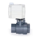 1/2'' Electric PVC Ball Valve 9-24VAC/DC or 110-230VAC Auto Return NO/NC Failsafe With Manual Override