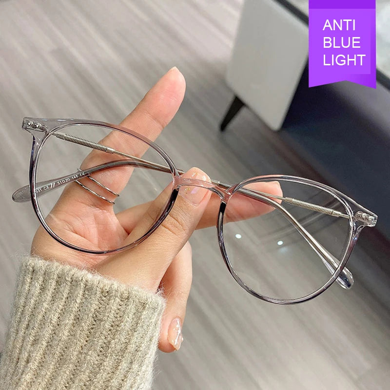 New Style Oval Retro PC Eyeglasses Anti Blue Light Glasses Frames New Design Optical PC Frame 2025