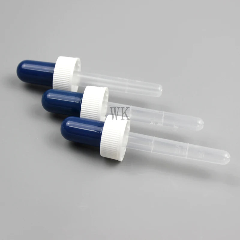 Blue Pressure Rotating Cover Oil Droppers Pipettes Roller Tops for Essential Oil Bottles Neck 18-400 mm