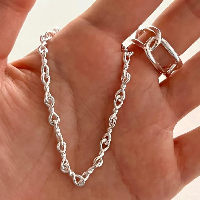 VIANRLA  925 Sterling Silver  Basic Chain Bracelet for Charm Wedding Engagement Fashion Party Jewelry