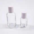 Custom Luxury Clear Cosmetic Packaging 30ml 1 Oz Custom Logo Frosted Essential Oil Serum Dropper Glass Bottle With Black Lid