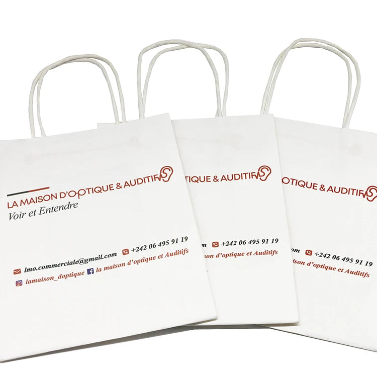 Custom Printed Kraft Fancy Shopping Paper Bag with Logo for Food Promotion and Gift Packaging OEM Craft with Handle Bags
