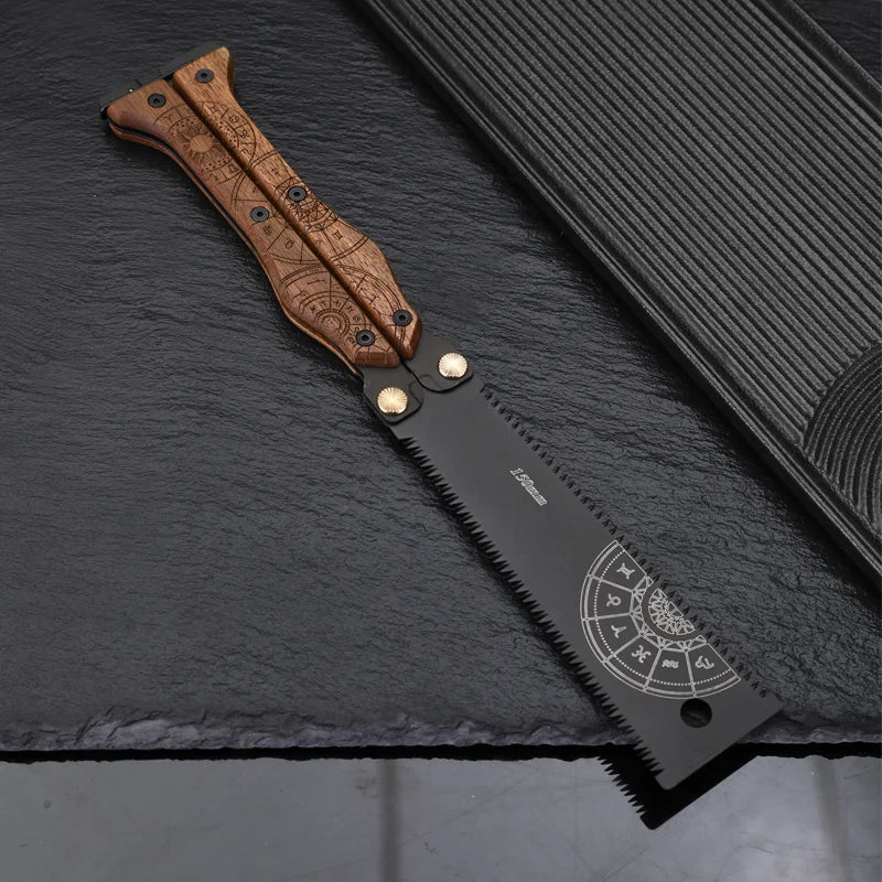 SK85 150mm Dual Blade Corrosion-Resistant Folding Hand Saw DIY Tactical Survival Kits for Wood/Bone/Plastic Made of Steel