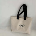 Custom Logo Printed Eco Friendly Reusable  Canvas Tote Bag Shopping with Pocket