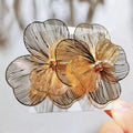 KAIMEI 2025 New Arrival Fashion Jewelry Original Metal Folding Double-layer Clover Earrings Gold Flower 18k Gold Stud Earrings
