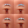 Gaby New ASTM F136 Belly Ring G23 Titanium Crystal Navel Rings Top Mount Push in Belly Rings Body Jewelry