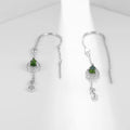 Abiding Chain Earring Thread Earring Silver Modern Chrome Diopside for Jewelry Making  Minimalist Earrings Fine Jewelry