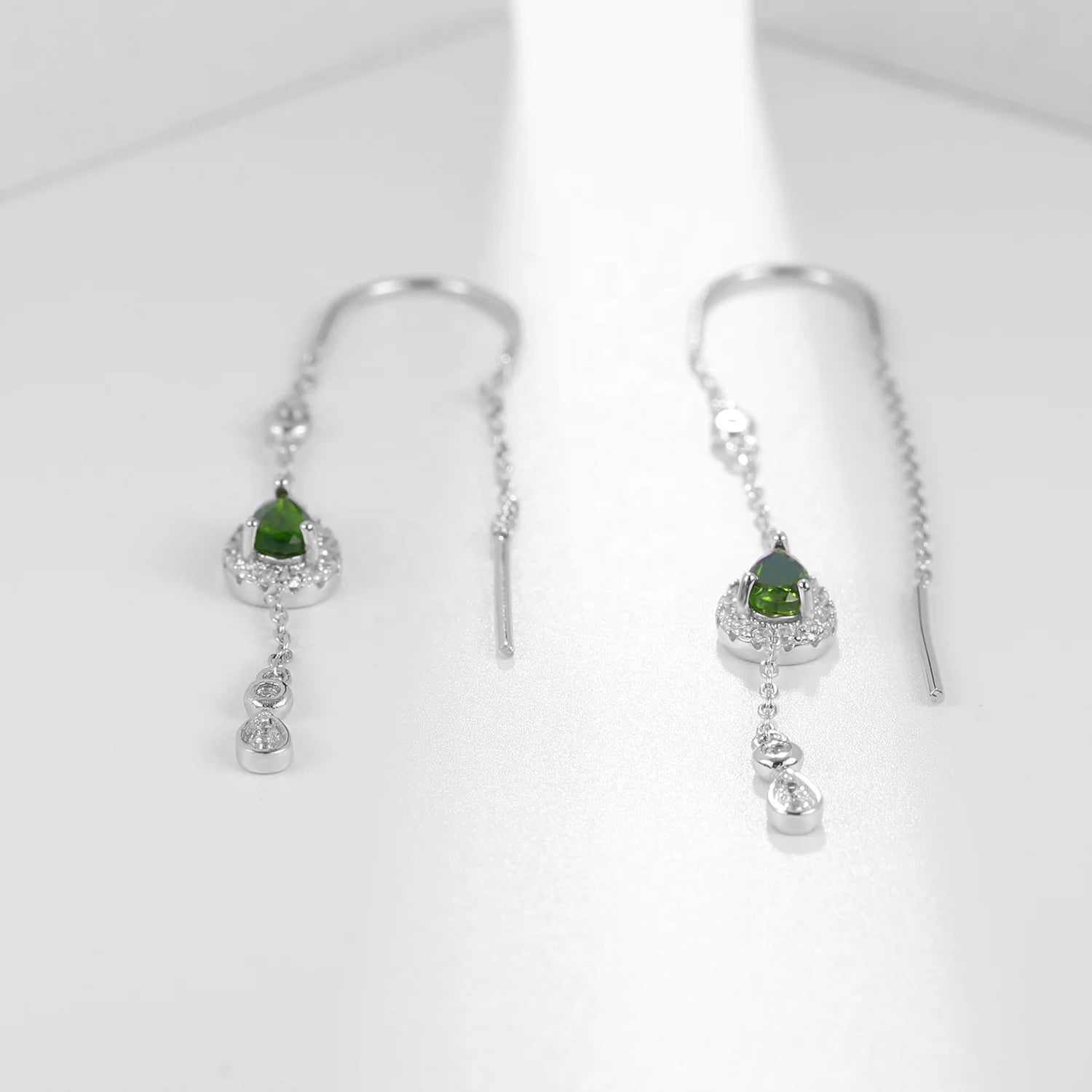 Abiding Chain Earring Thread Earring Silver Modern Chrome Diopside for Jewelry Making  Minimalist Earrings Fine Jewelry