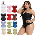11 Colors Available 12 Steel Bone & Elastic Bone Waist Training Bustier Victorian Corset Top Woman Slimming Corsets Ann Cherry