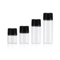 Wholesale 5ml Empty Clear Glass Bottles Vials Cosmetic Sample Container Essential Oil Bottles with Black Screw Cap