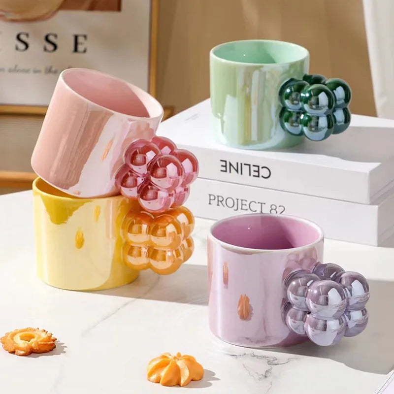 Hot Selling New Bone China Ceramic Coffee Cups Pearl Glaze Dazzling Ceramic Mug