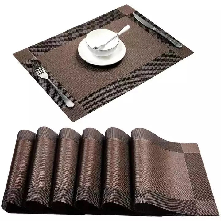 Heat-Resistant Eco-Friendly PVC Washable Modern Placemats CE/LFGB Certified Kitchen Table Mats Easy to Clean Dining Table Mats
