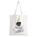 Custom Logo Organic Natural Cotton Canvas Book Lovers Tote Bags With Handle for Reader