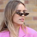 STORY STY95109 Tortoiseshell Triangle Shades Women Cat Eye Rivet Sunglasses Fashionable Vintage Small Frame Sun Glasses