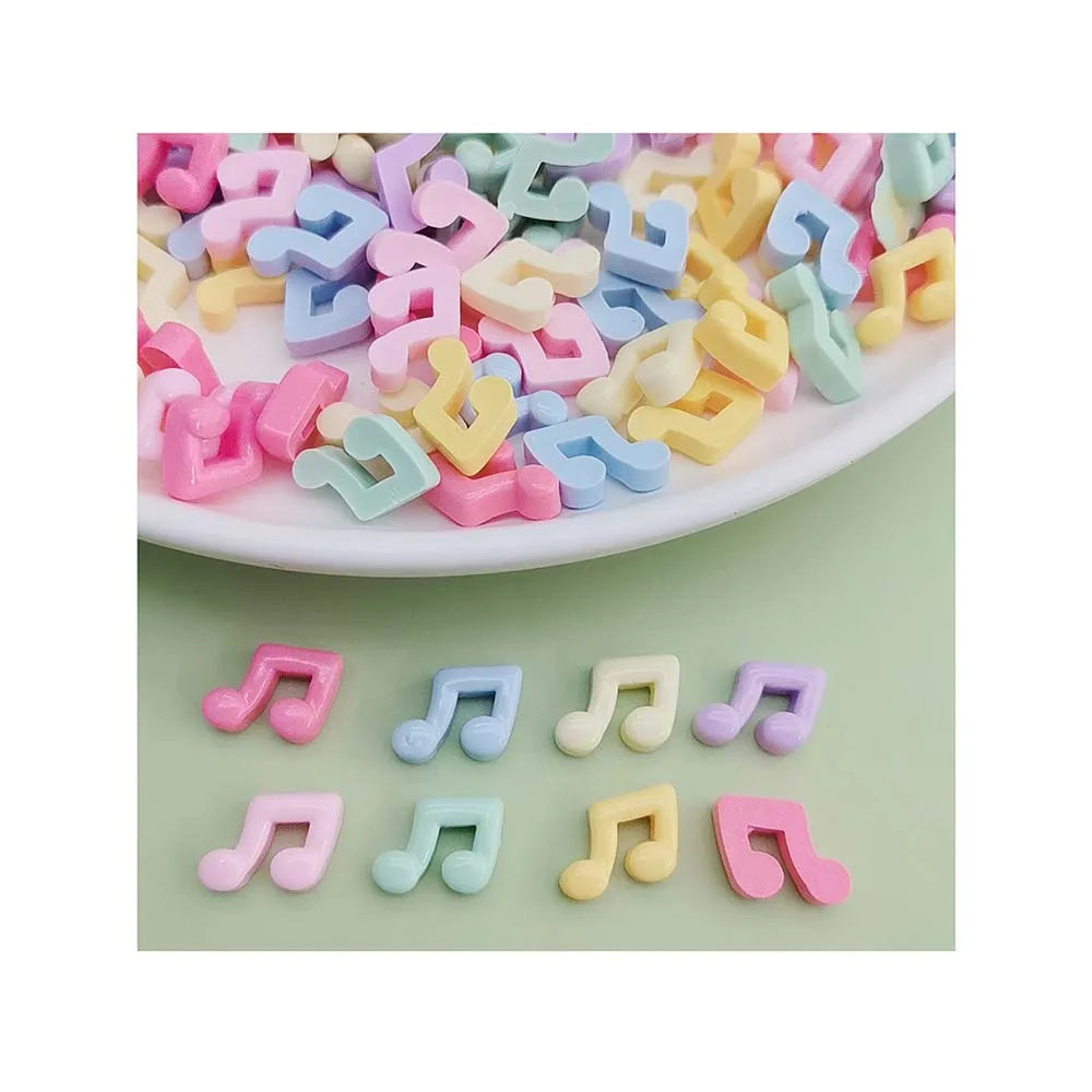 100Pcs Mixed Resin Music Note Series Charms Rhinestones DIY Craft for  3D Decorations Jewelry