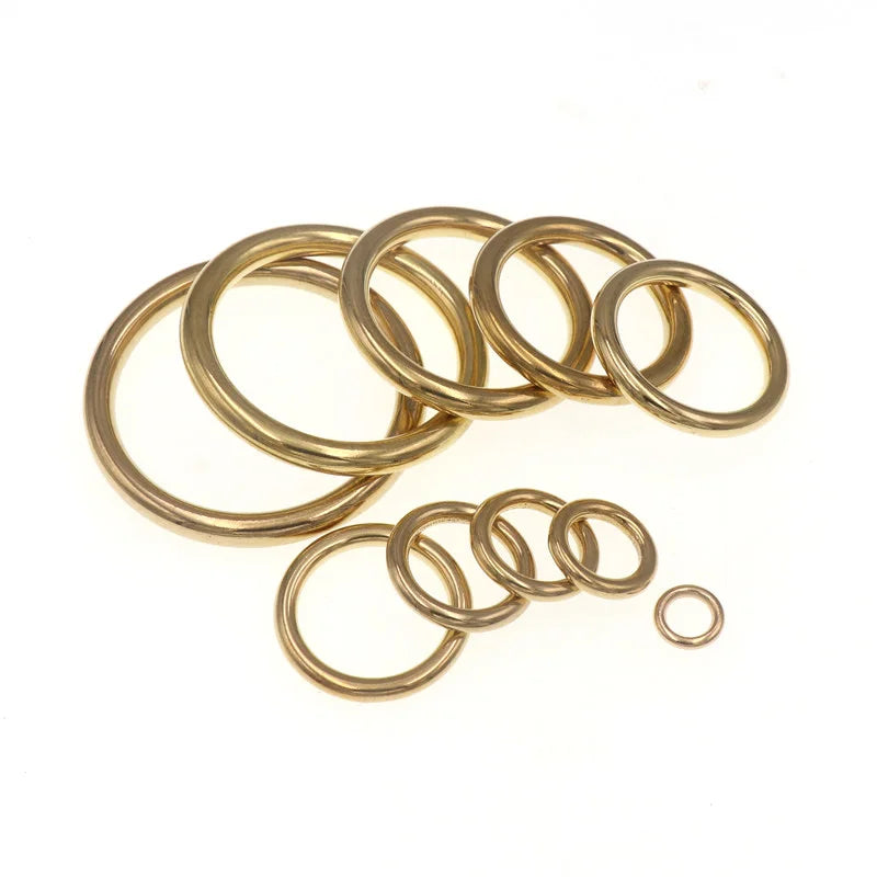 20-155mm Solid Brass O-Ring 4-12mm Wire Diameter Polished Finish Seamless Construction