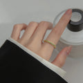 925 Sterling Silver Open Finger Ring Adjustable Gold Plated Green Zircon Knuckle Rings Fashion Jewelry for Women