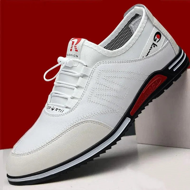 Men's Footwear New Leather Shoes Breathable Sports Fashion Korean Version of the Soft Bottom Trend Thin Section Lightweight