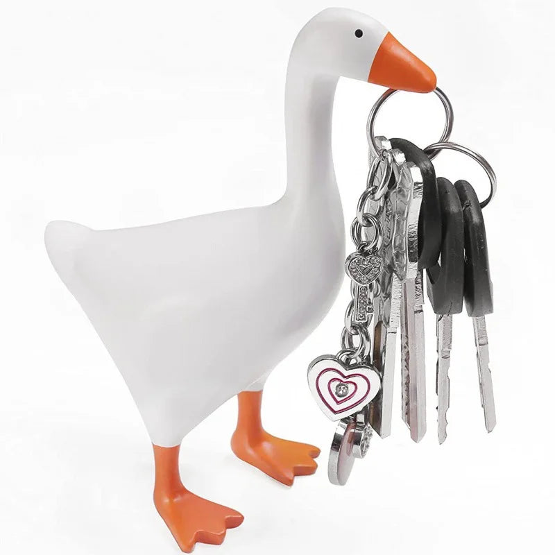 New Arrival Cute Goose Key Storage Rack Magnetic Goose Key Holder Cute Goose Statue Home Decor