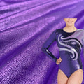 Fabric Supplier Shiny Silver Glittering Foil Printed Nylon Spandex Knitted Fabric for Girls Swimsuits Gymnastics Leotard