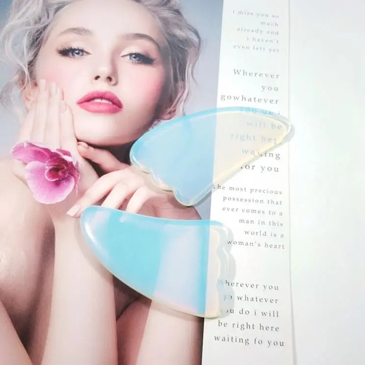 Diy SPA Slimmer Opal Heart Shaped Gua Sha Tool Hot Selling Massage