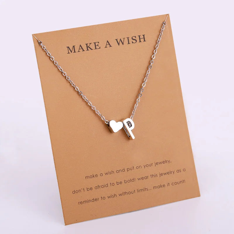 26 English Alphabet Initial Letter Necklace for Lady Girl Personalized Graduation Birthday Friendship Gift Choker Necklace