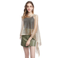 MIO Wholesale Women Hollow Scarf Tassel Mesh Poncho Shawl European and American Summer Solid Color Shawl Wrap Cover up