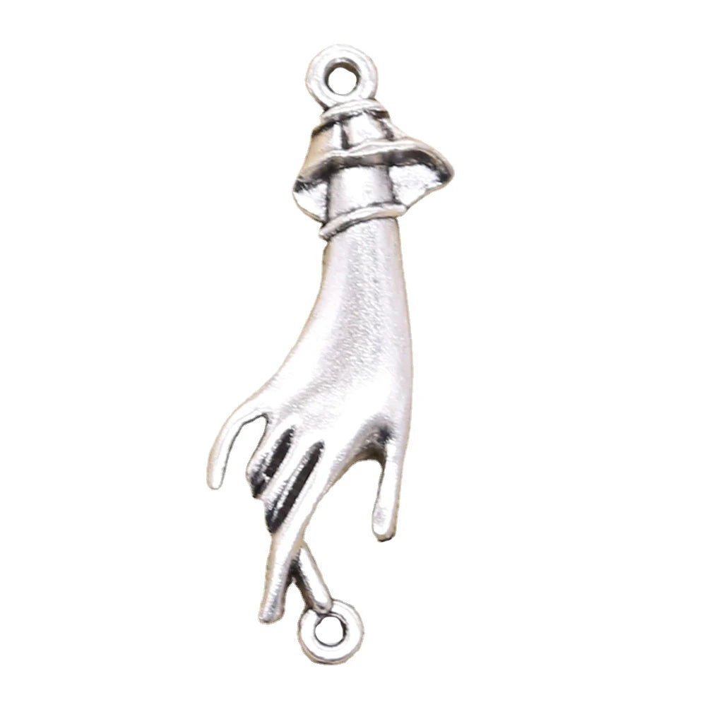 Charms Palm Connector 45x14mm Antique Silver Color Pendants Making DIY Handmade Tibetan Finding Jewelry