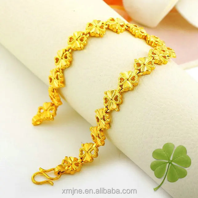 Dubai Platedbracelet Platedwedding Jewelry Gold Plated Lucky Clover Bracelet