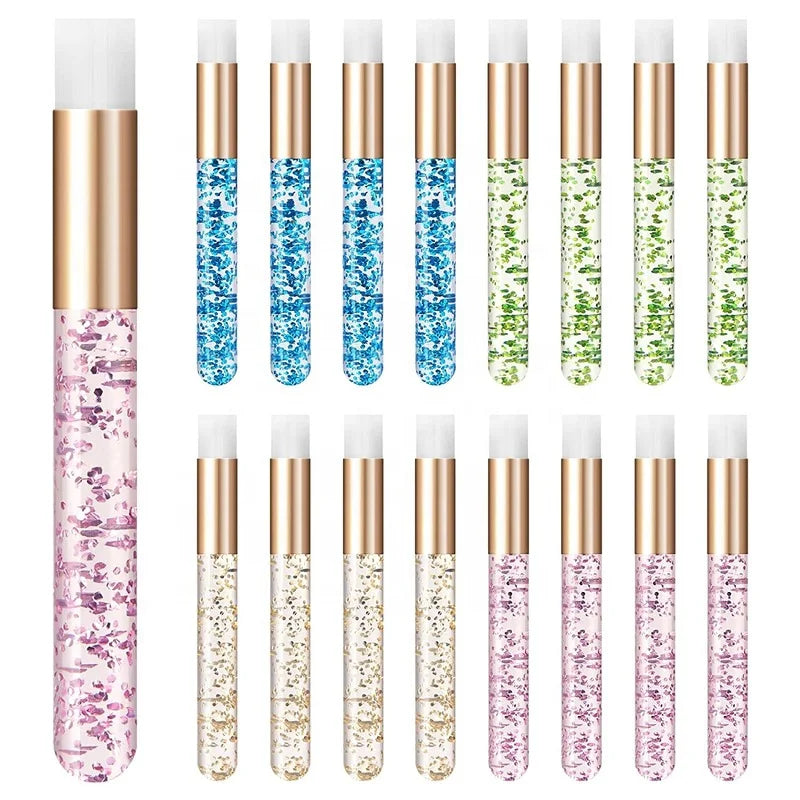 Fast Delivery Glitter Eyelash Shampoo Brushes Low MOQ Nylon Lash Wash Cleaning Tools for Eyelash Extensions