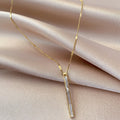 Newest Exquisite Stainless Steel Shell Bar Necklaces 18K Gold Plated Bar Pendant Necklaces