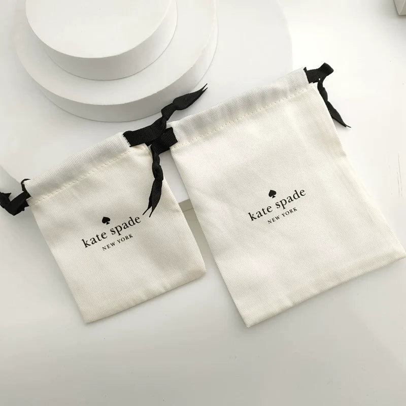 White Cotton Organic Canvas Drawstring Bags Polyester Beige Small Drawstring Bag With Logo for Makeup