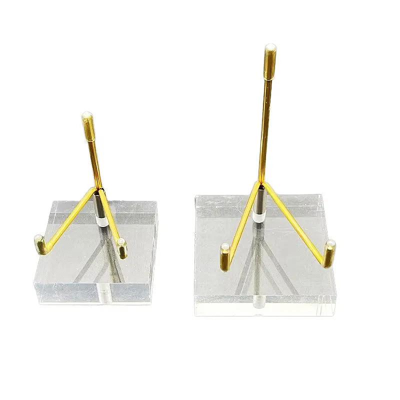 Hand Painted Angel Theme Natural Crystal Acrylic Metal Frame Stand