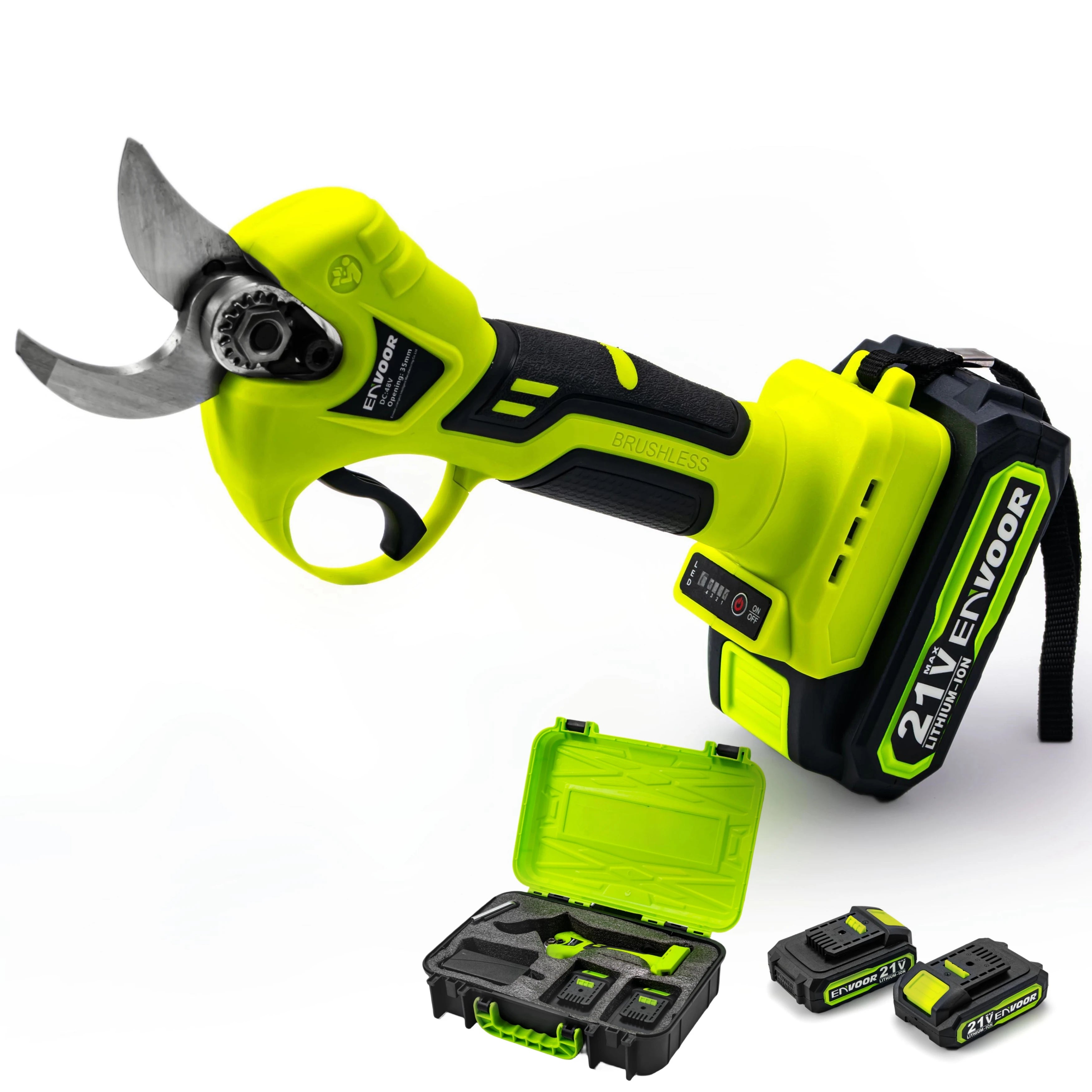 21V Cordless DIY Bypass Branch Pruner Electric Pruning Shears with Anti-Slip Rubber Grip