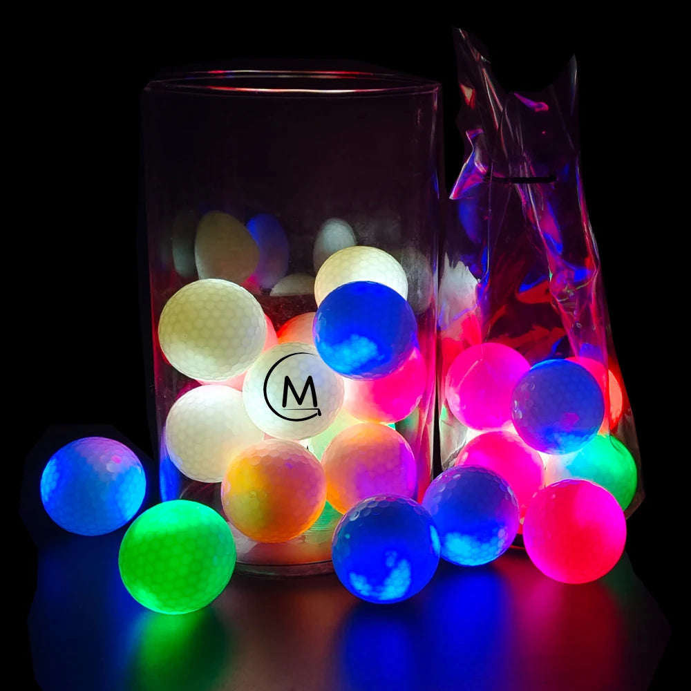 Wholesale Custom Colorful LED Golf Balls in the Dark with High Bounce Two Piece MLG Brand