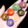 Hot Sales Natural Amethyst Tai Ji Runestone Witch Rune Set Rose Quartz Bagua Map Healing Stones Runic Divination