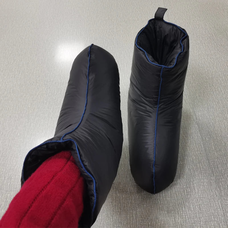 Winter Ultralight Warm Goose Down Walking Socks Nylon Fabric Soft Sole Outdoor Sleeping Keep Warm Down Socks