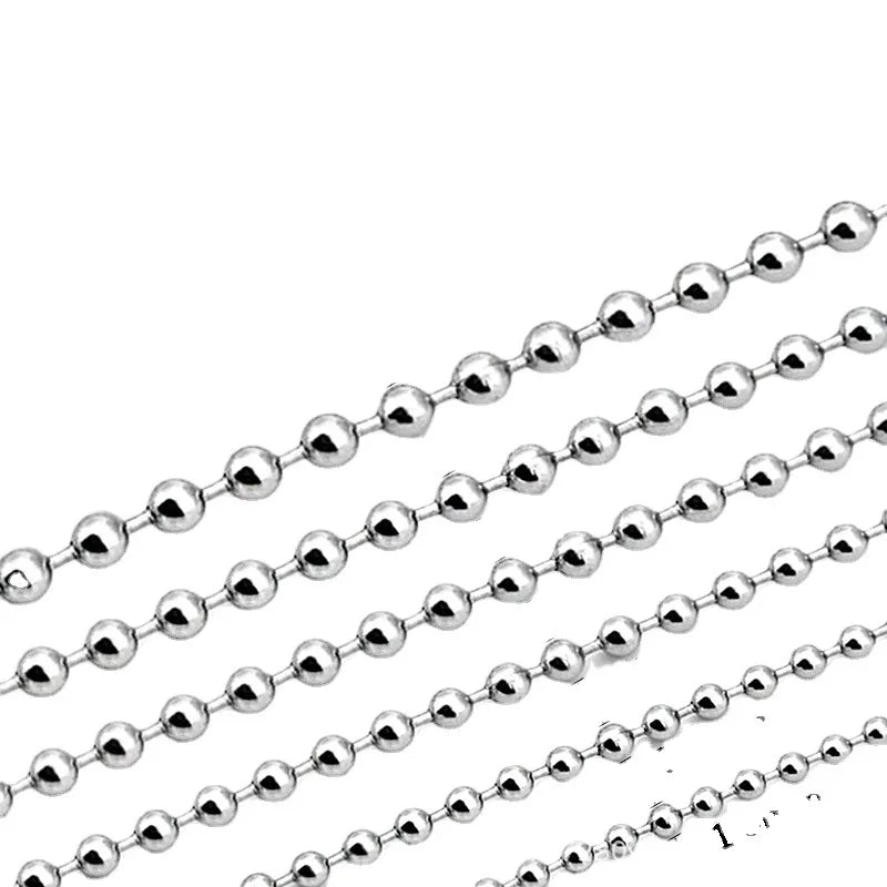 1.5mm 2mm 2.4mm 3mm 3.2mm 3.5mm 4mm 4.5mm 5mm 6mm 8mm 10mm 12mm Stainless Steel Metal Bead Ball Chain Necklace in Meter Price
