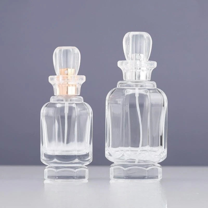 Ln Stock Empty Perfume Bottle 50ml 100ml Clear Refillable Glass Perfume Bottle Unique Spray Bottle