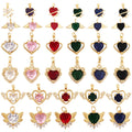 Romance Love Heart Mixture Style Charm Jewelry FindingsFashion 18k Gold Inlaid Rainbow Zirconia Necklace Pendant Supply L39