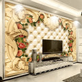 Wholesale European Style Luxury Roses 3d Design Wallpaper Mural for Home Decor