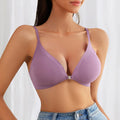 Ladymate ODM/OEM Comfortable Front Closure Bra Wirefree Seamless Push up Bralette Smooth Silk Feel Deep V Plunge One Piece Bra
