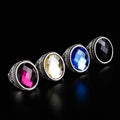 Luster 925 Sterling Silver Vintage Handmade Statement Ring for Men Big Natural Agate Malachite Tiger's Eye Stone Fashion Rings