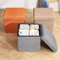 Quality Space Save Sundries Cube Storage Box Foldable Storage Fabric Ottoman Stool Square Ottoman Bench Seating Pouf MegaBDM