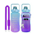 Wholesale Eco-friendly Custom Logo Plastic Drinkware Set Wheat Straw Sport Water Bottles Handle Mug Straw for Sports Fitness