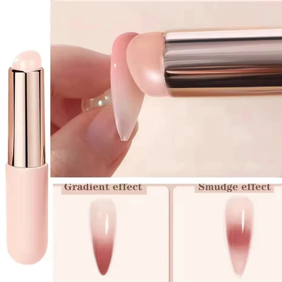 Silicone Nail Art Brush Reusable Mirror Powder Pigment Applying Manicure Tool Gradient Effect Silicone Nail Arts DIY Applicator
